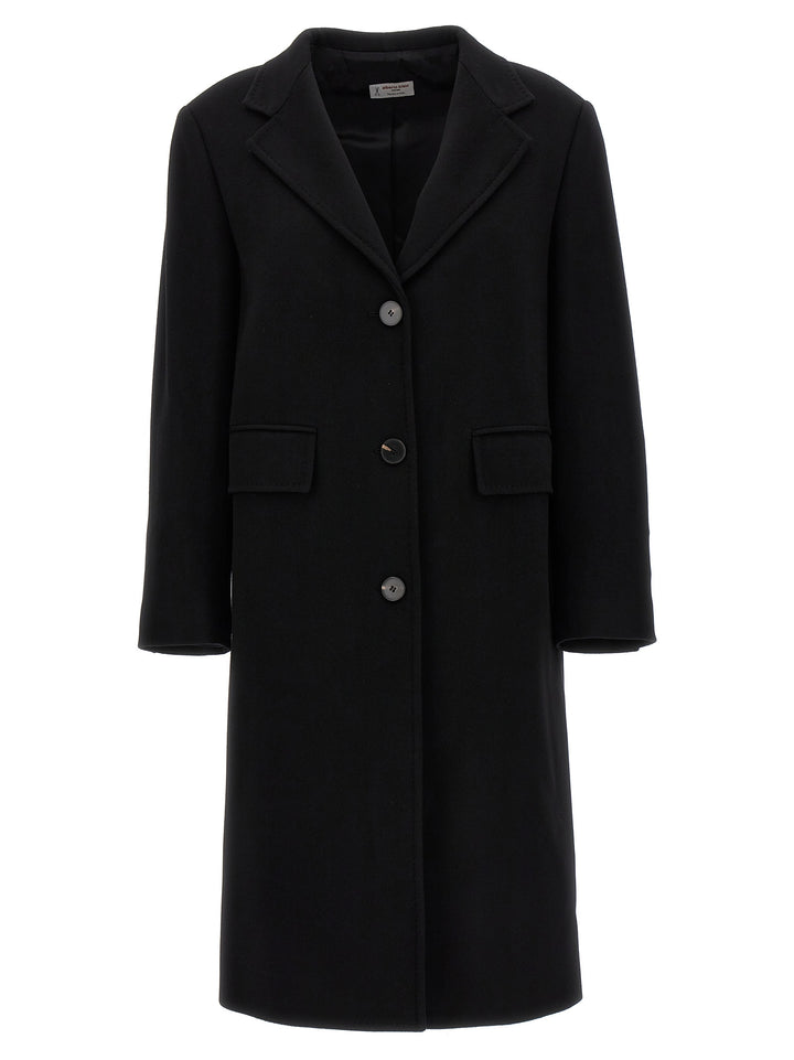 Single-Breasted Wool Coat Coats, Trench Coats Black