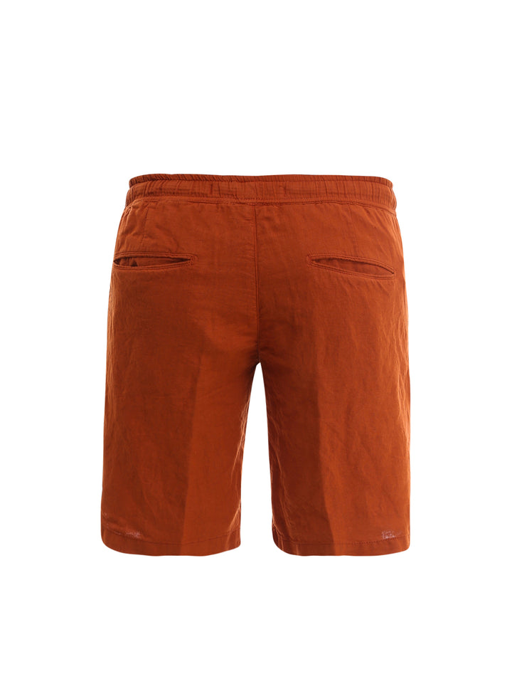 Linen and cotton bermuda shorts