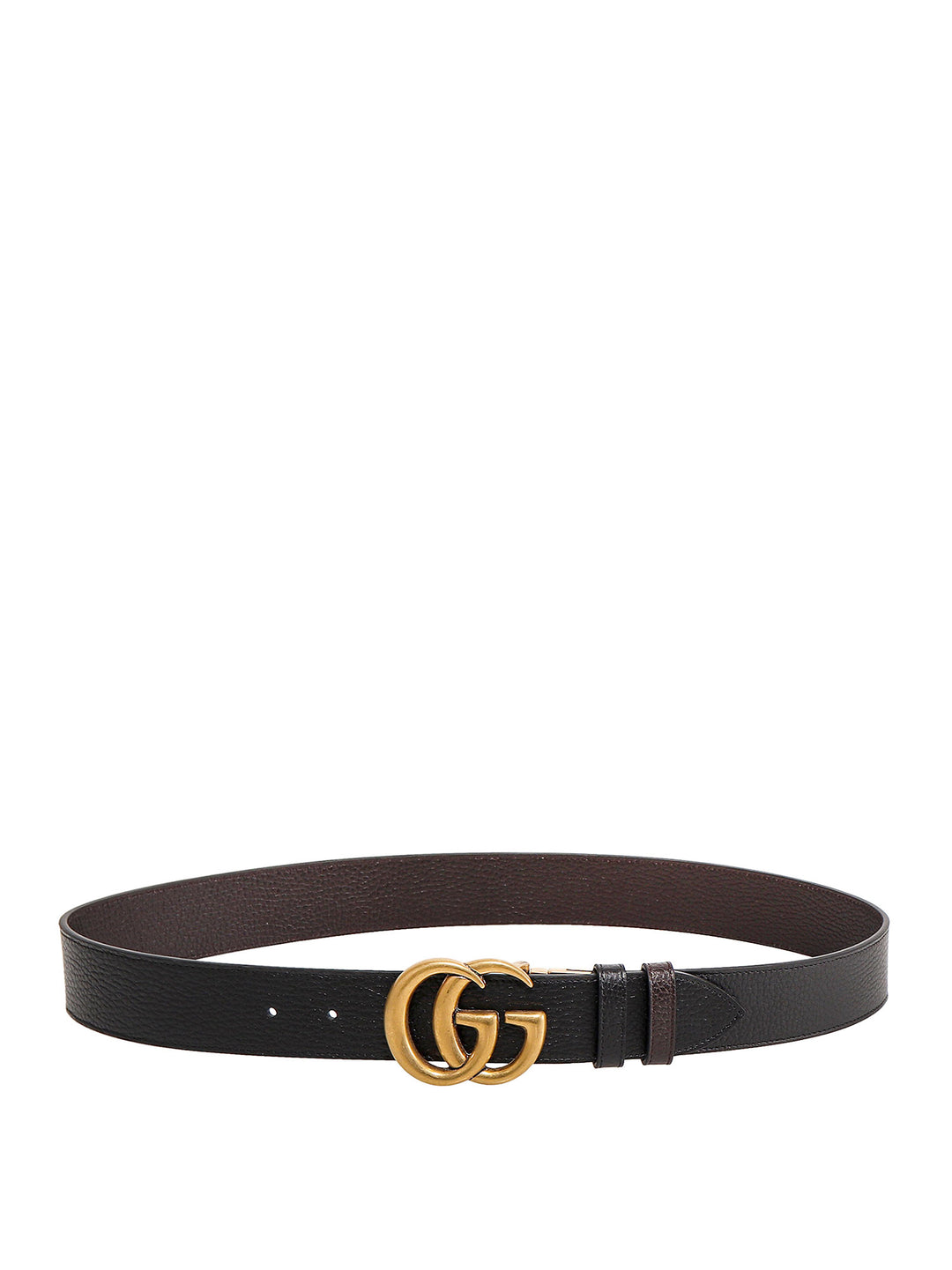 Leather belt with GG buckle