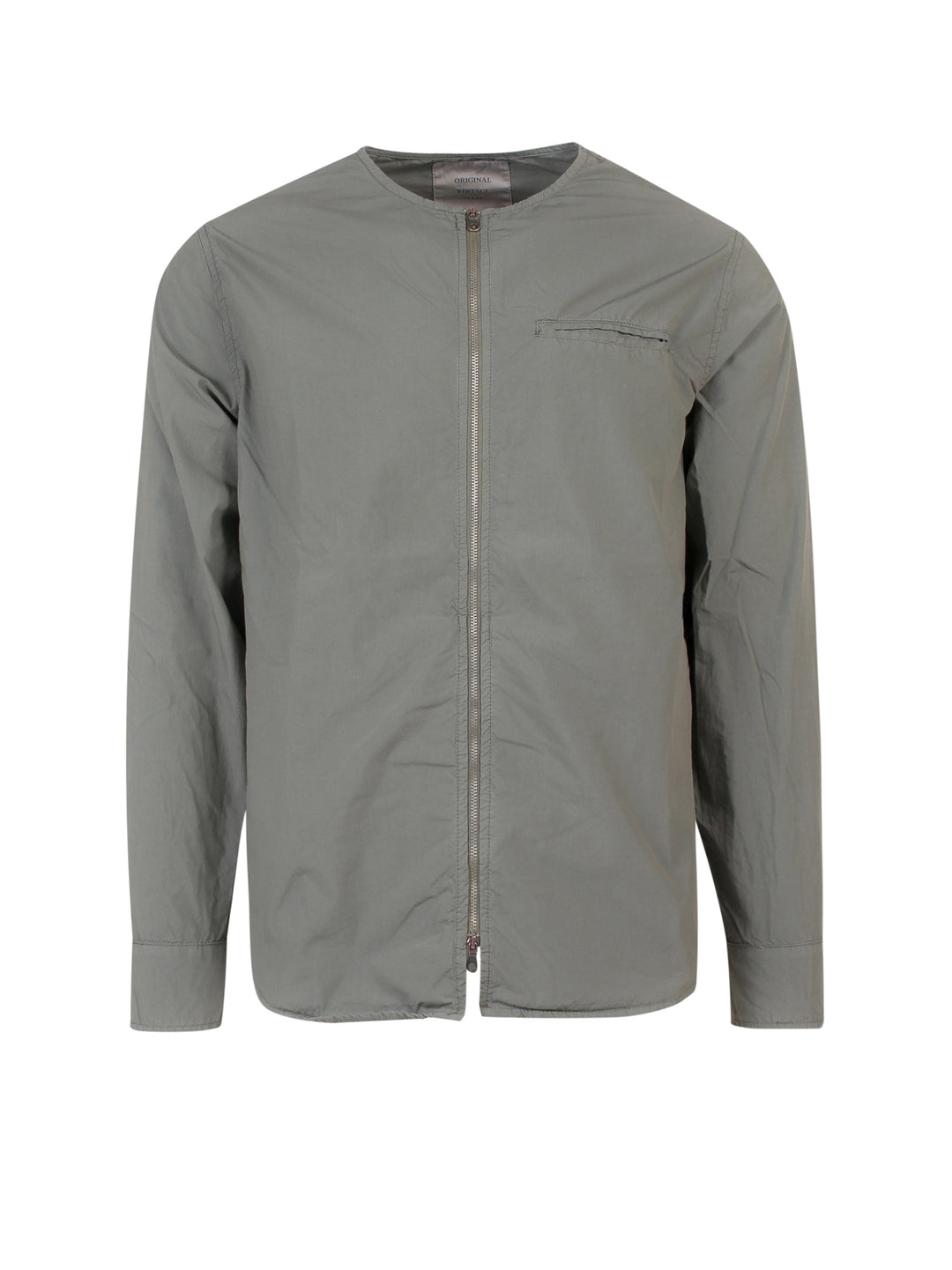 Cotton blend jacket with zip closure