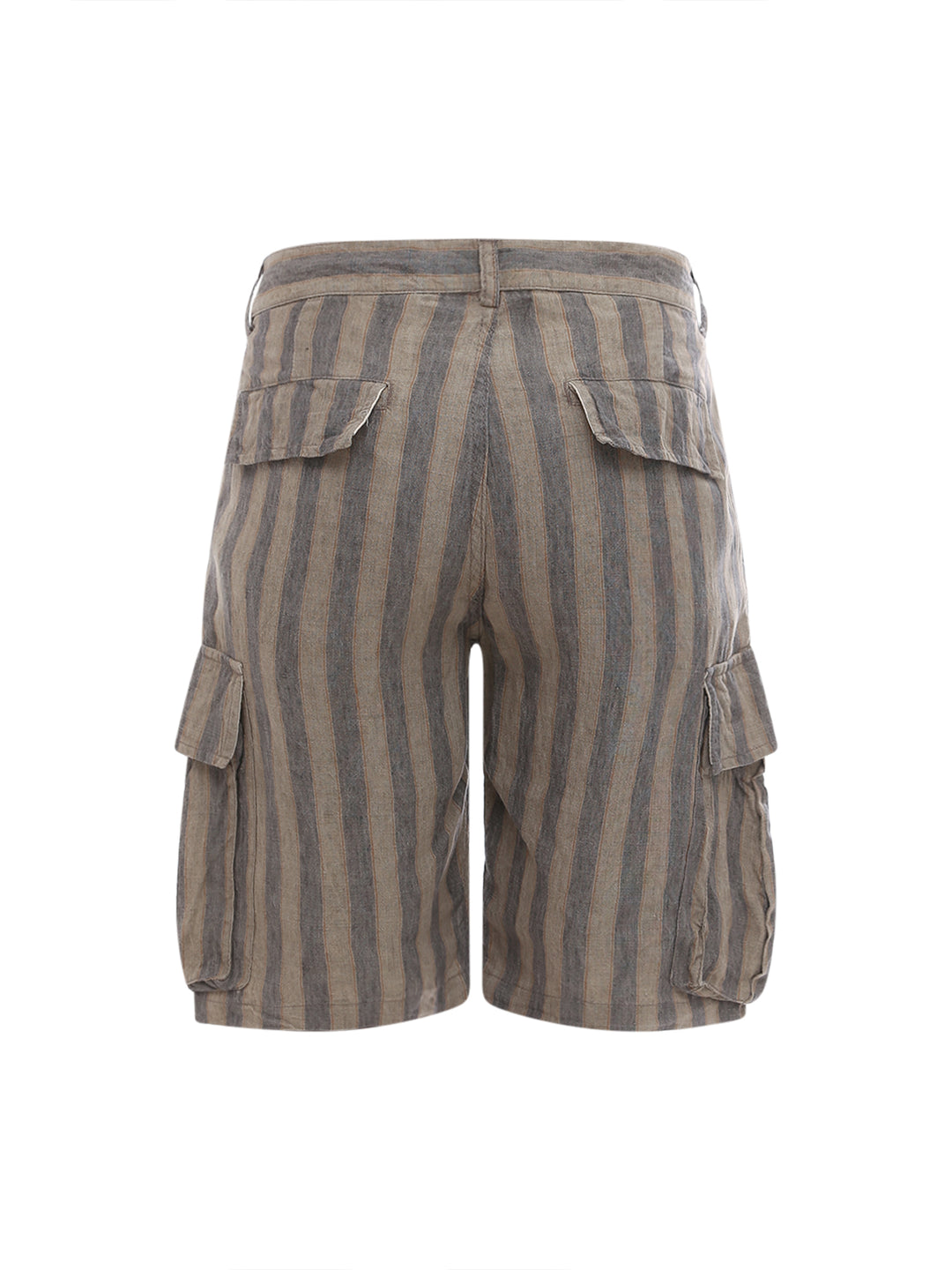 Linen striped bermuda shorts