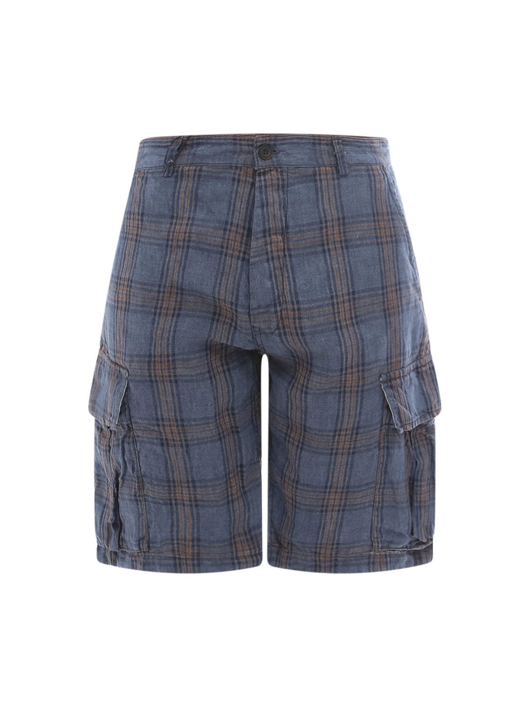 Linen Madras bermuda shorts