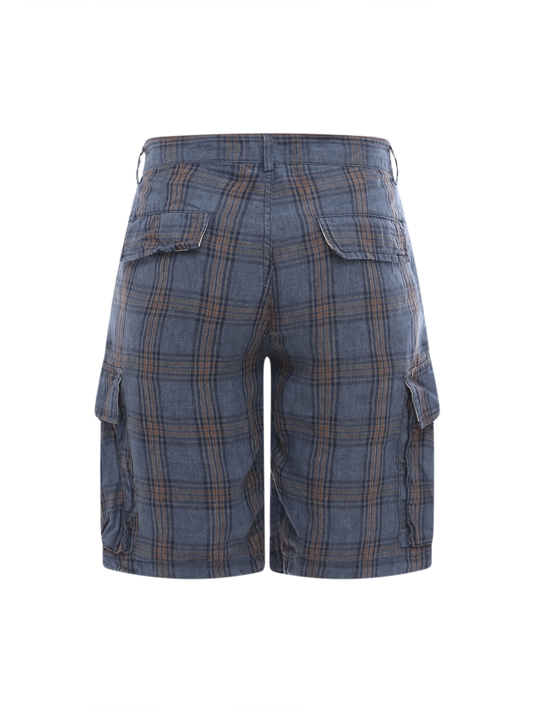 Linen Madras bermuda shorts