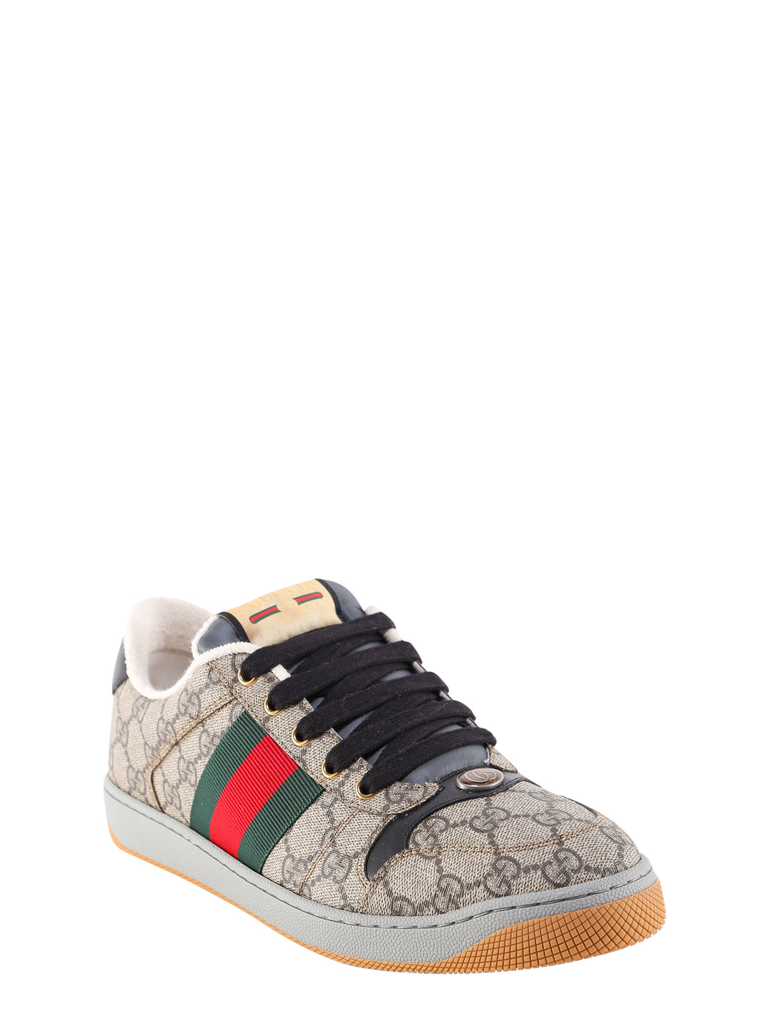 Screener GG Supreme Fabric and leather sneakers