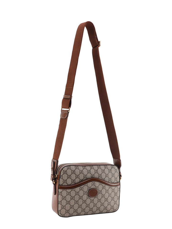 Shoulder bag with GG Supreme motif and leather profiles