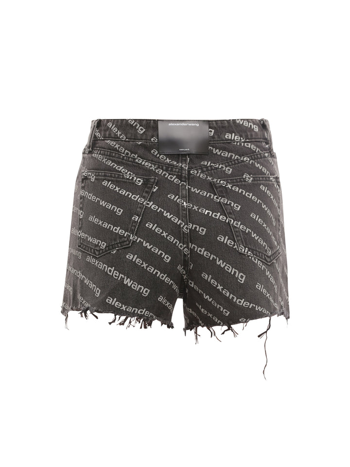 Cotton shorts with all-over logo print