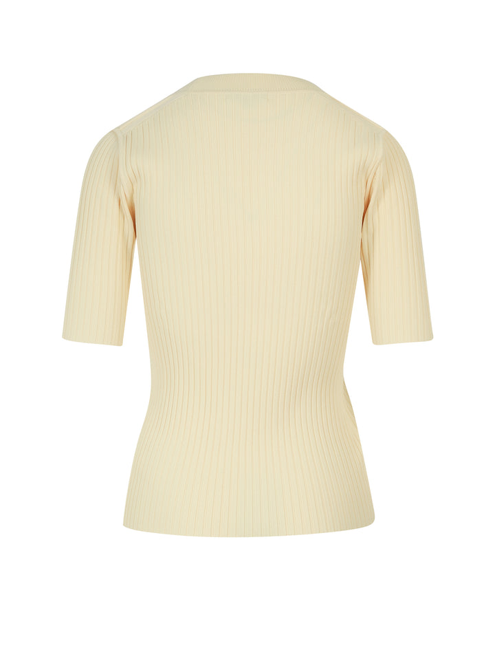 Ribbed fabric sweater