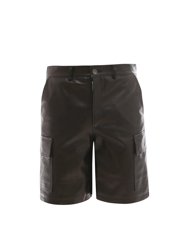 Leather bermuda shorts