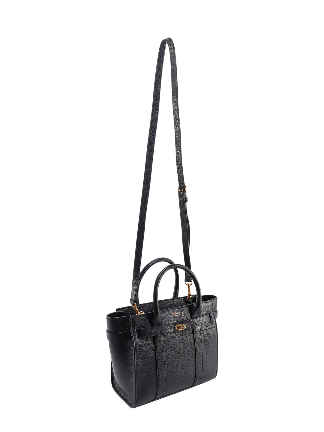 Leather handbag with frontal walker