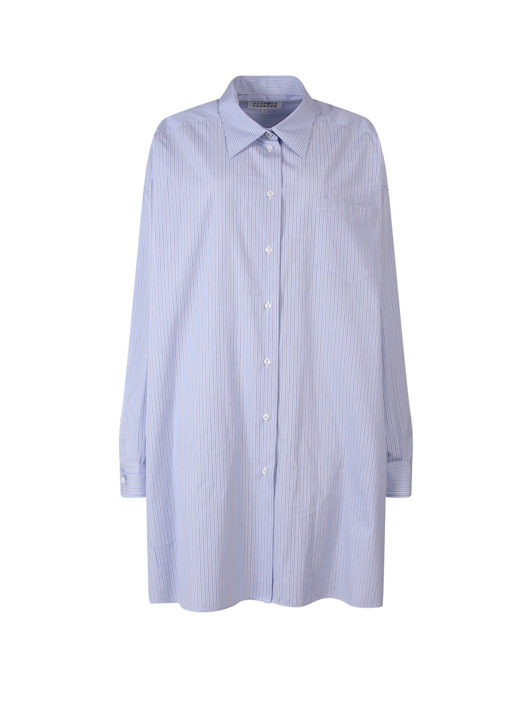 Oversize striped cotton shirt