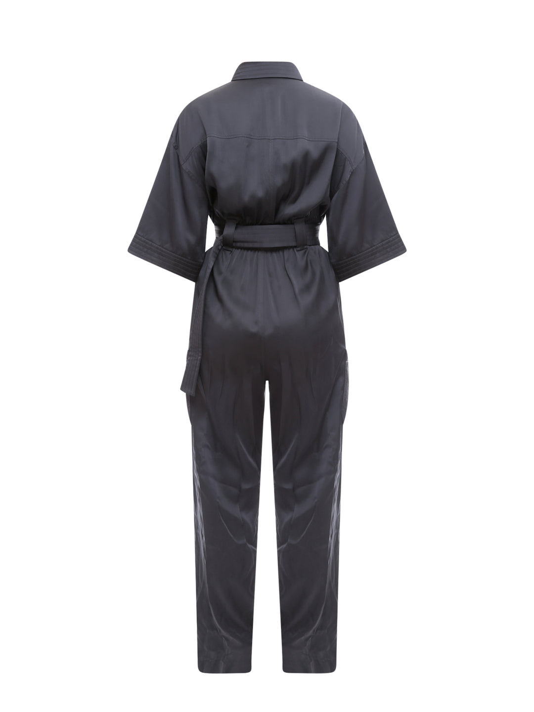 Viscose blend jumpsuit with belt