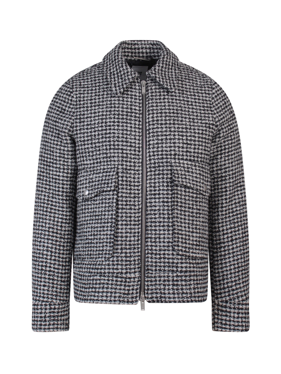 Virgin wool jacket with check motif