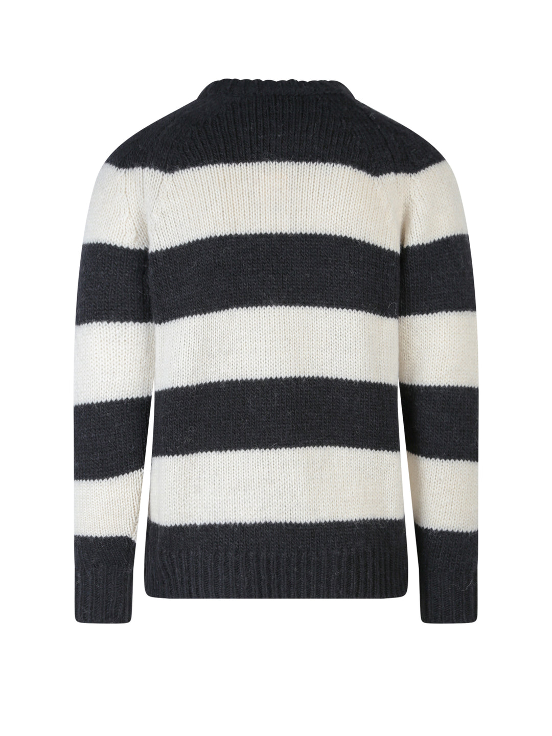 Wool blend sweater with striped motif