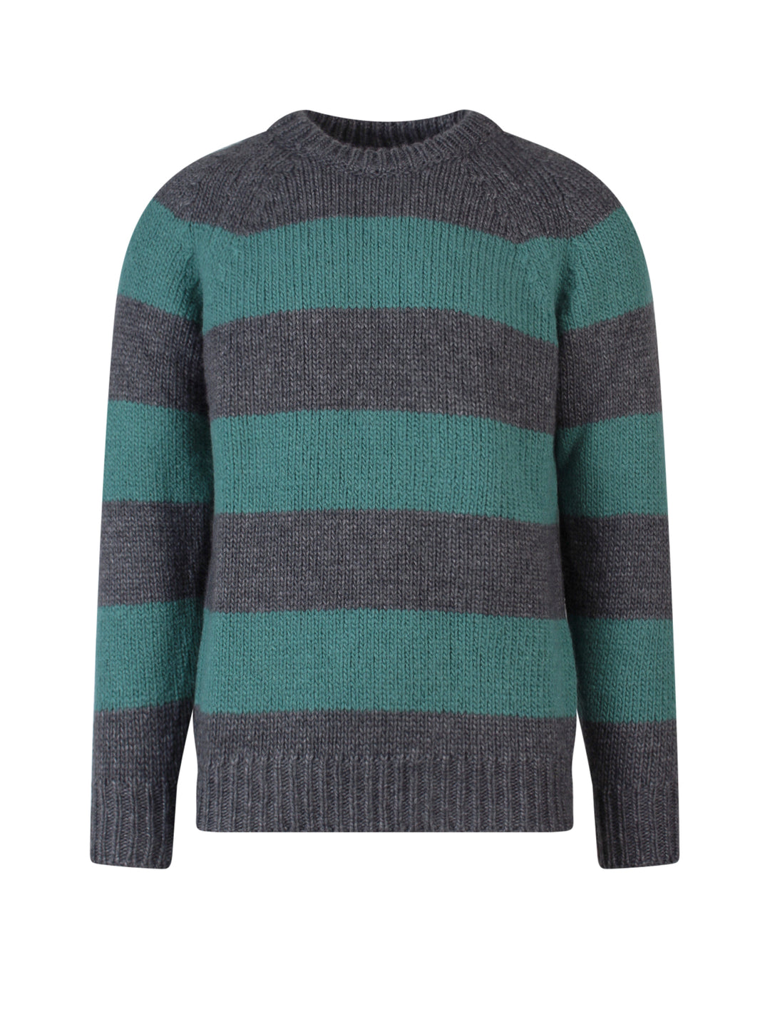 Wool blend sweater with striped motif