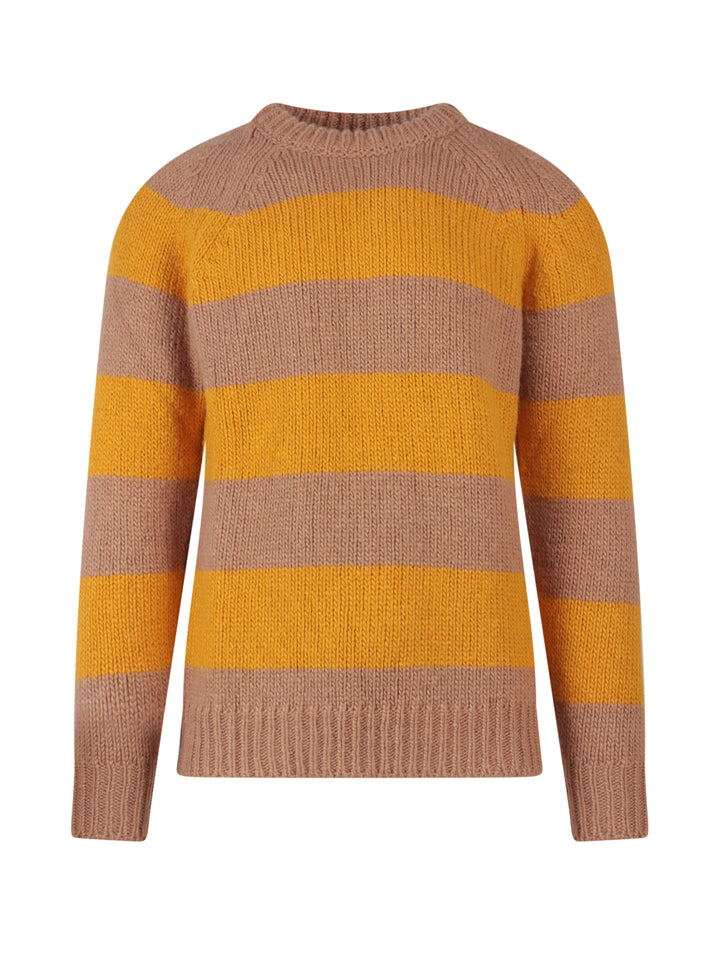 Wool blend sweater with striped motif