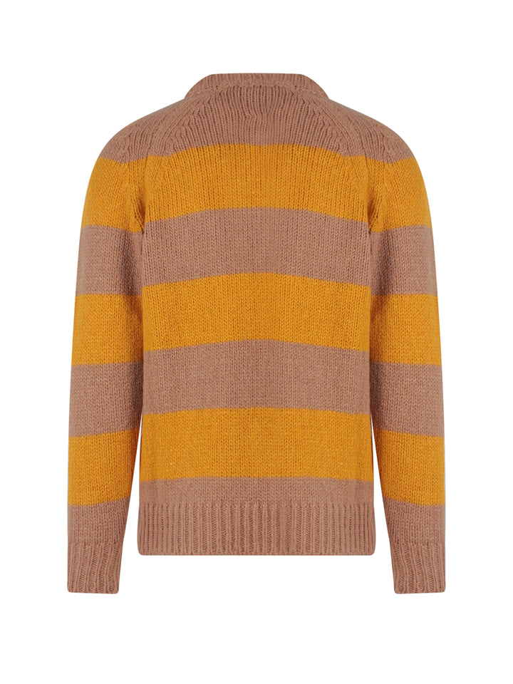 Wool blend sweater with striped motif