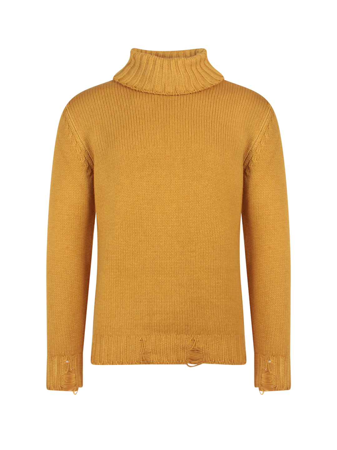 Virgin wool sweater with destroyed effect