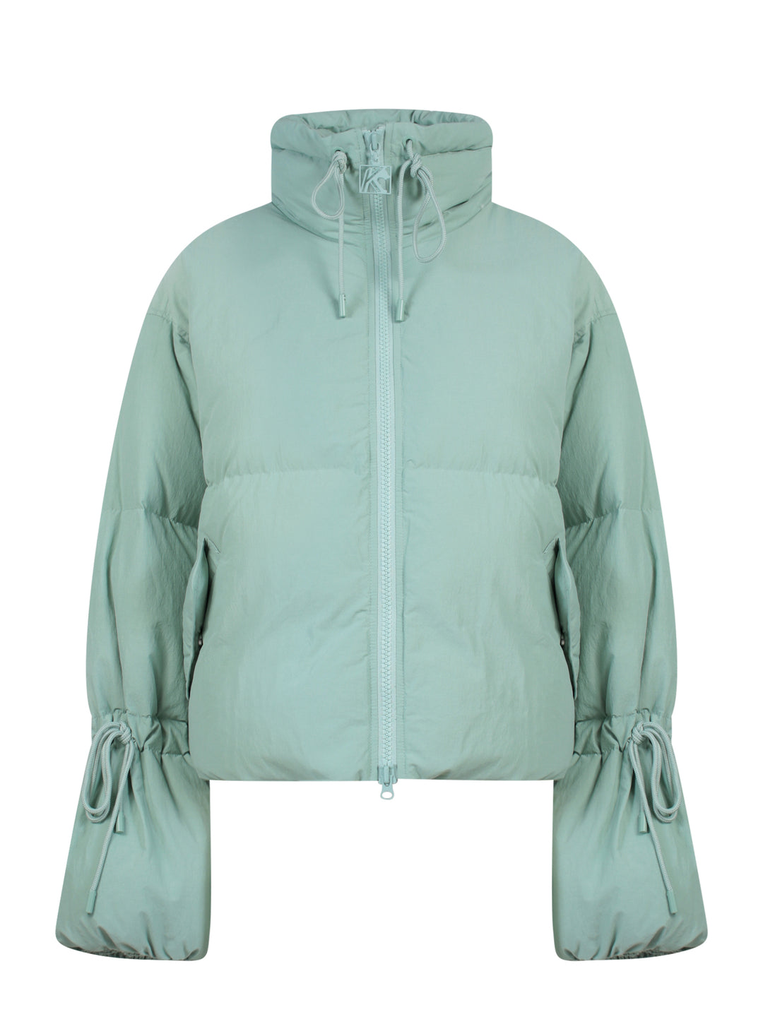 Padded and quilted jacket with drawstring