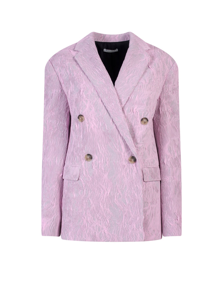 Jersey blazer with plated fabric