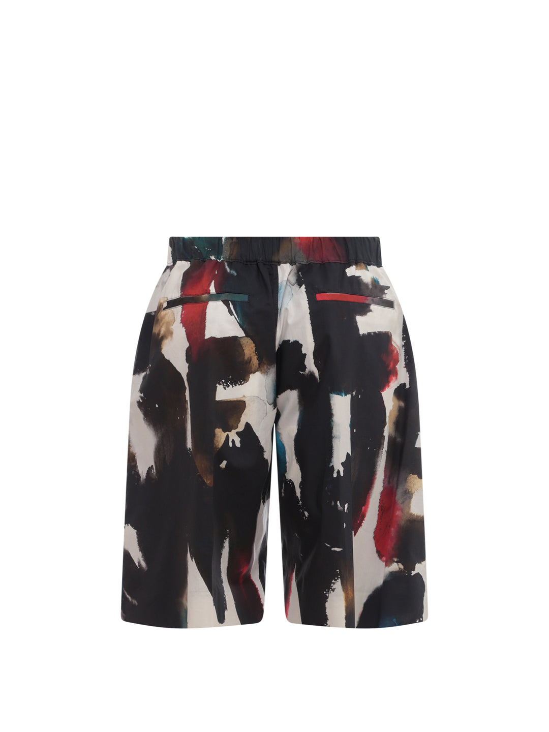 Cotton bermuda shorts with all-over Graffiti Acquerello print