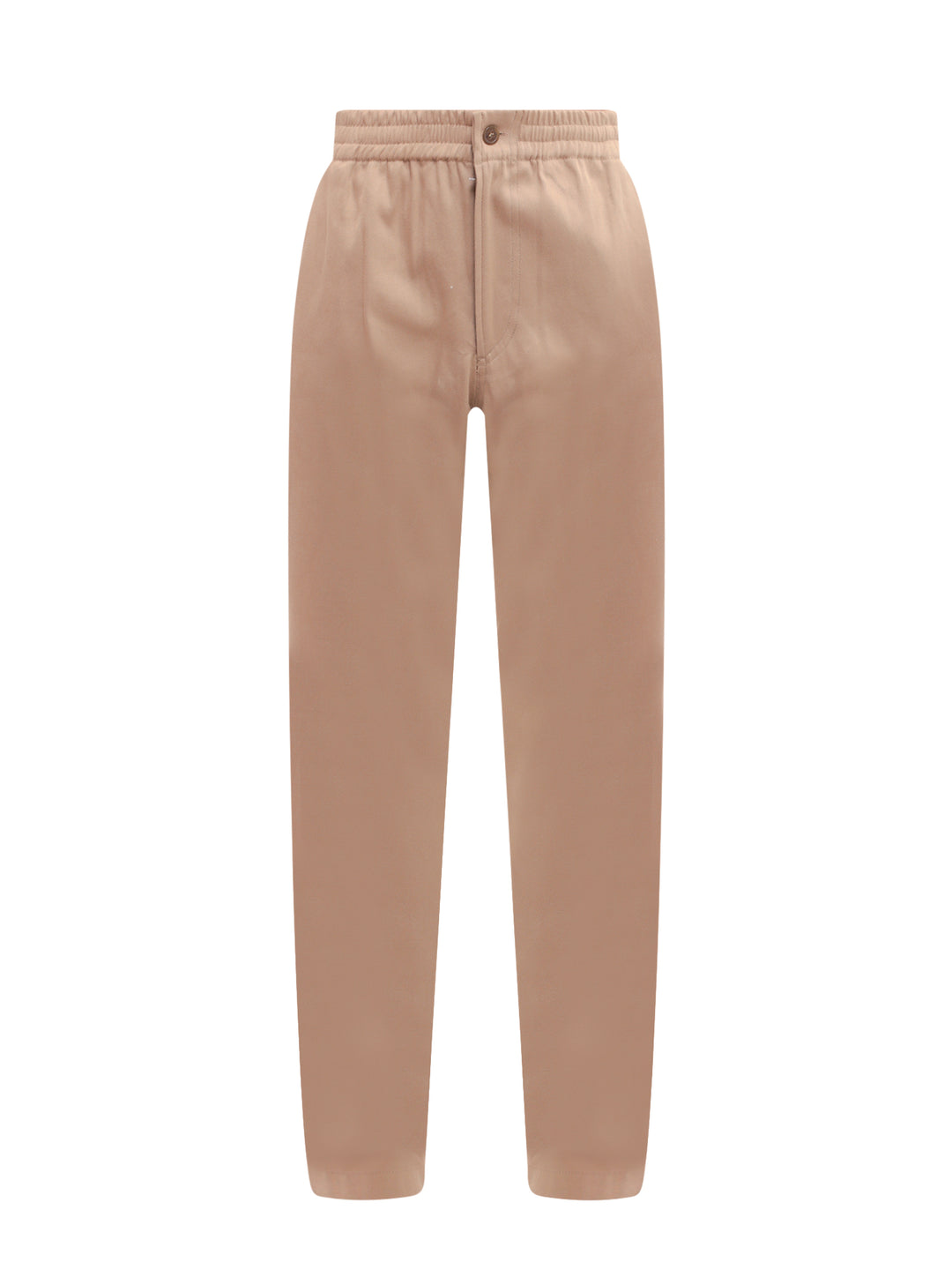 Cotton and wool trouser with elastic waistband