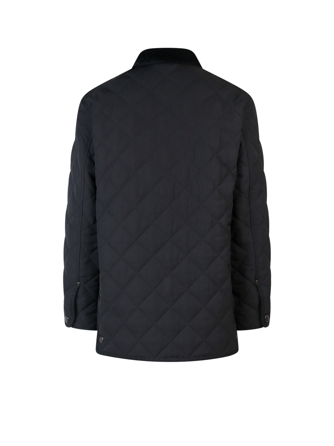 Quilted jacket with corduroy collar