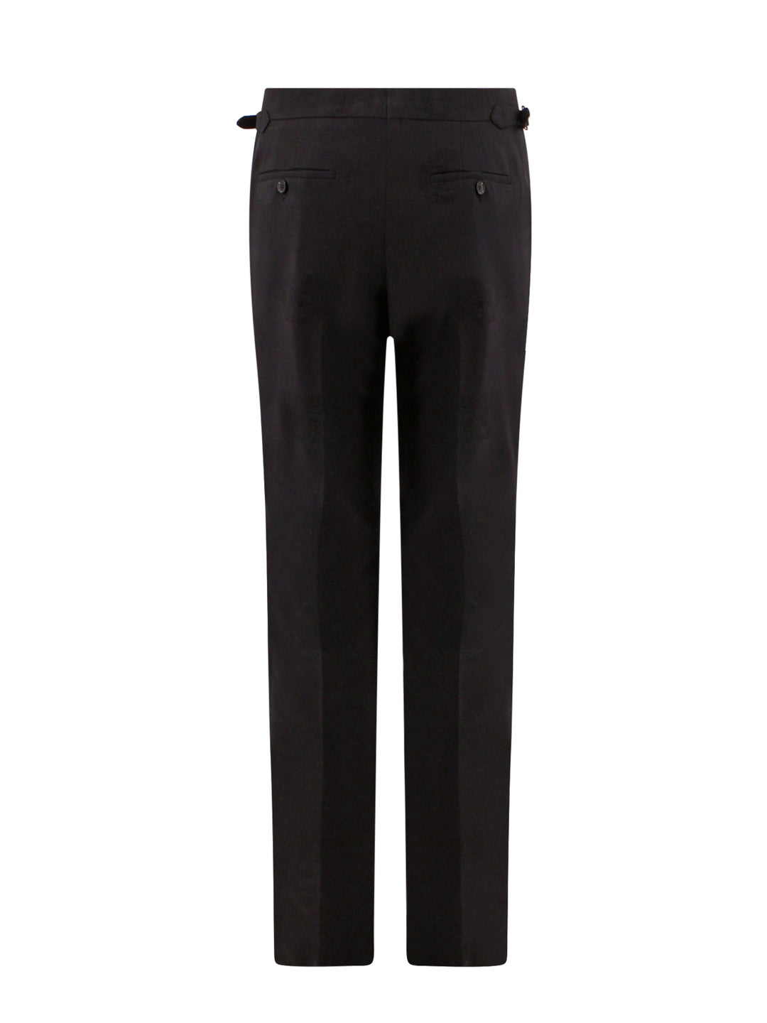 Wool trouser with sade satin band