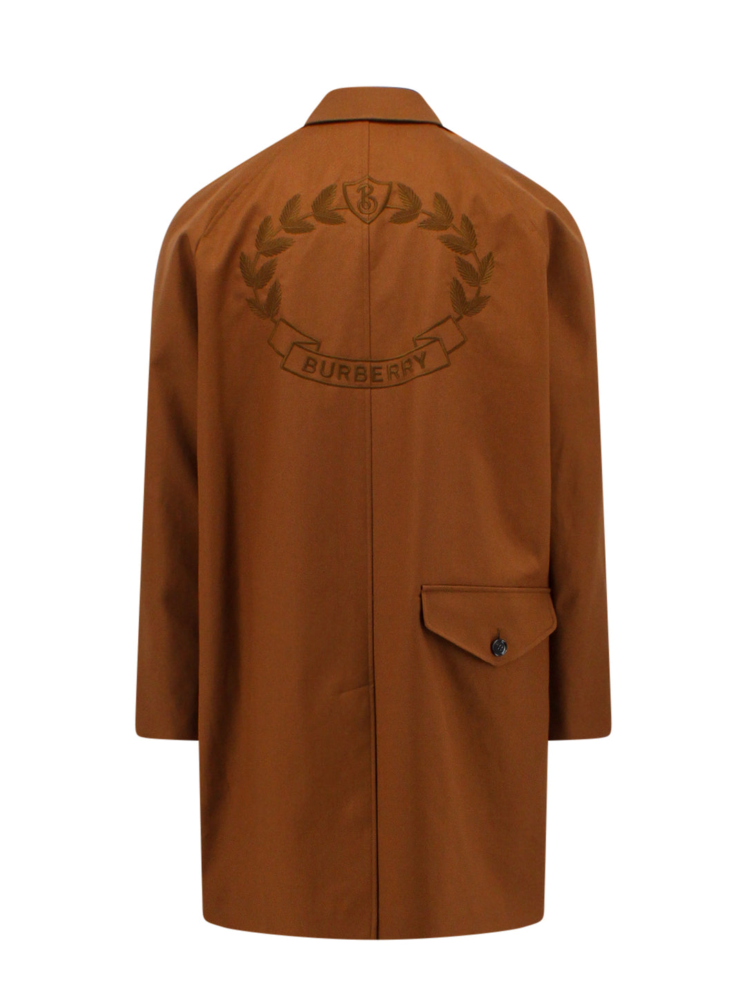 Cotton coat with embroidered logo on the back