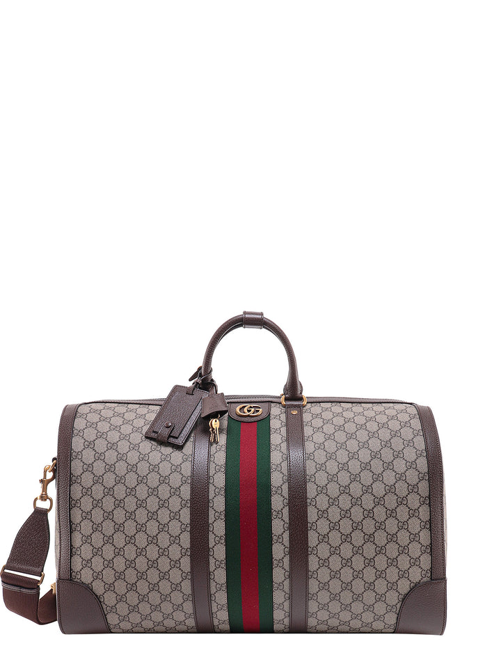 GG Supreme Fabric and leather duffle bag with iconic Web Band