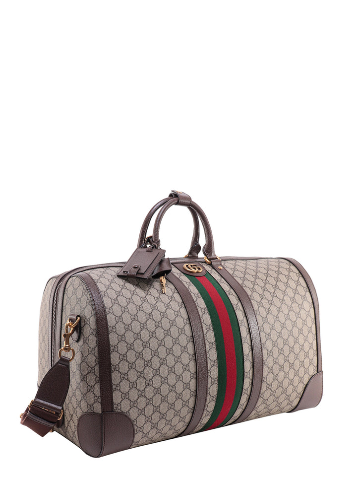 GG Supreme Fabric and leather duffle bag with iconic Web Band