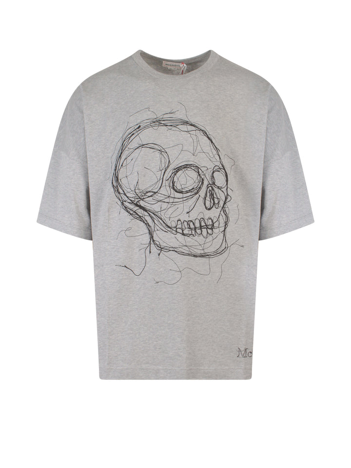 Cotton t-shirt with frontal iconic skull