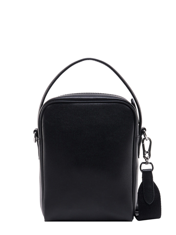 Leather shoulder bag with iconic Karl patch