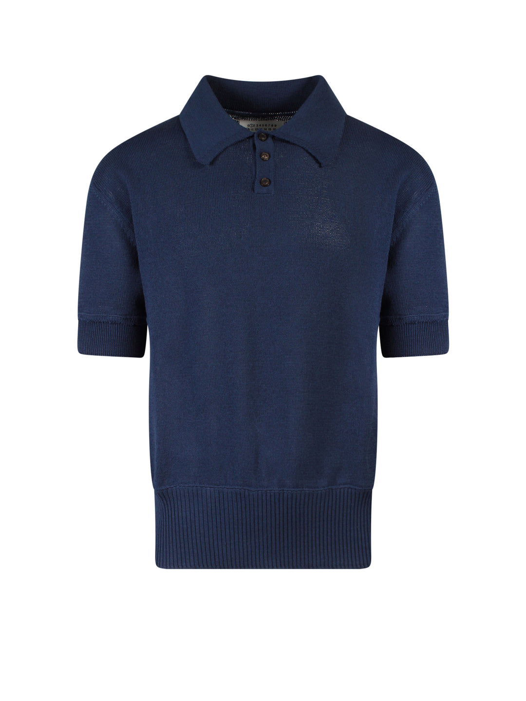 Wool blend polo shirt with iconic back stitching