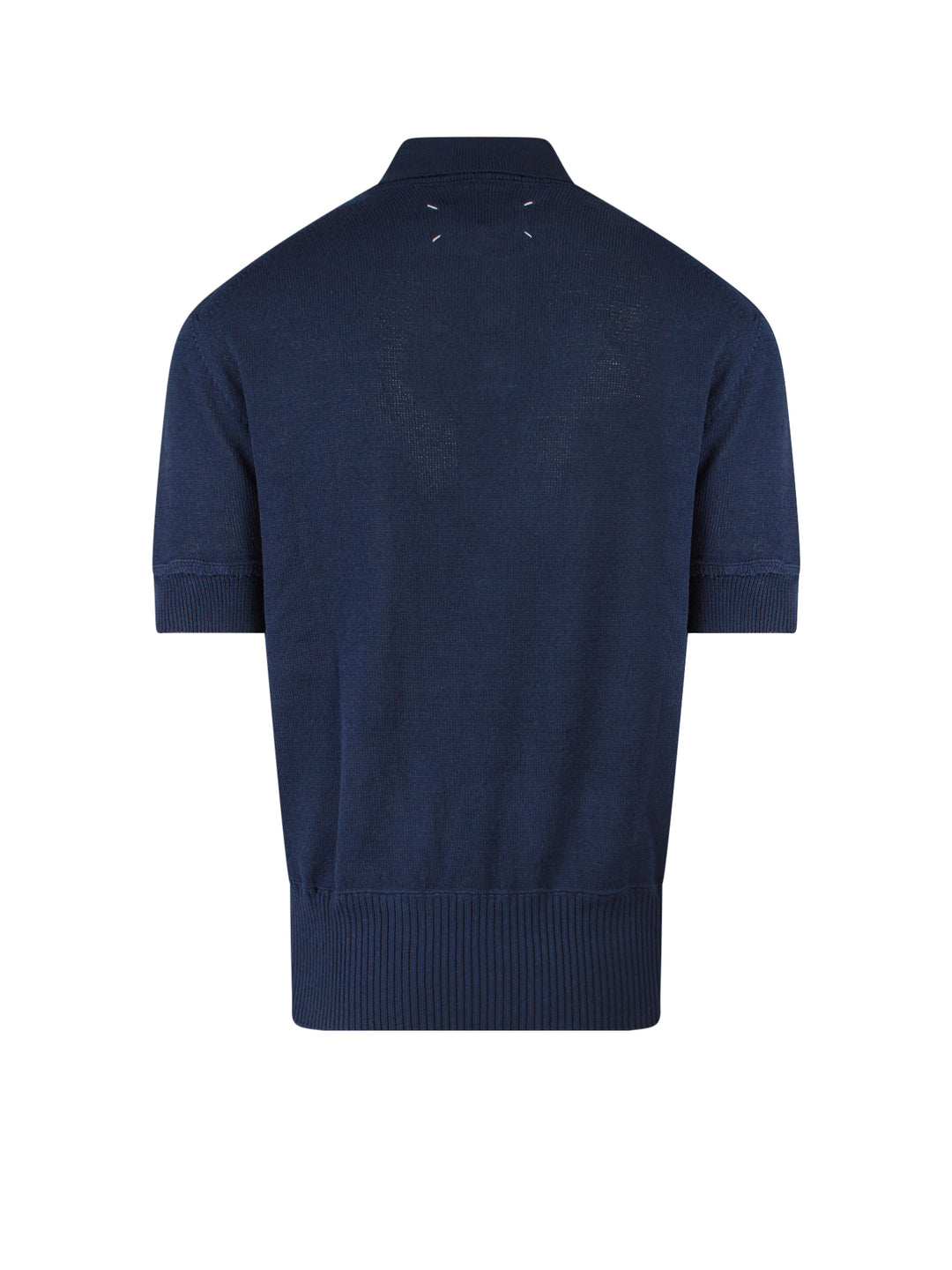 Wool blend polo shirt with iconic back stitching