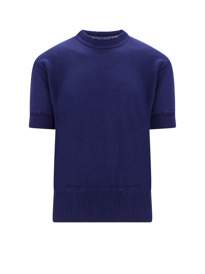 Wool blend t-shirt with iconic back stitching