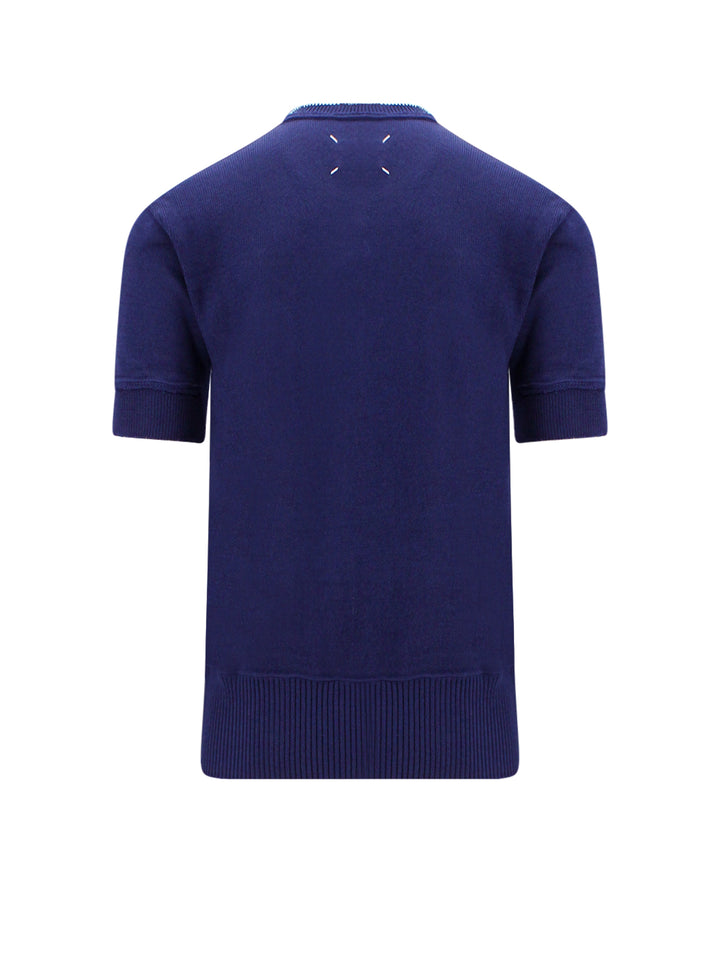 Wool blend t-shirt with iconic back stitching