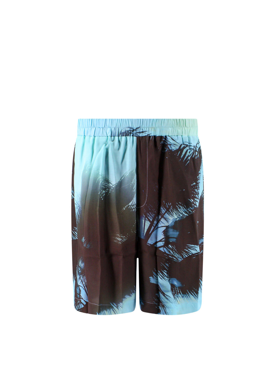 Viscose bermuda shorts with all-over print