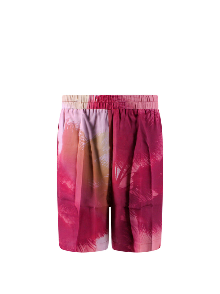 Viscose bermuda shorts with all-over print