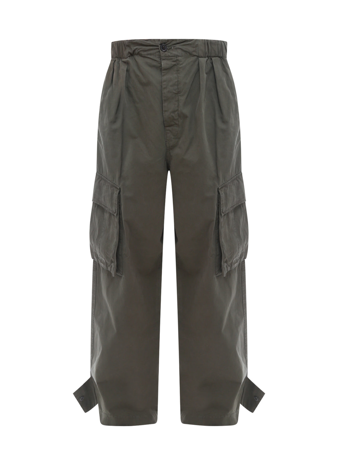 Cotton cargo trouser with elastic waistband