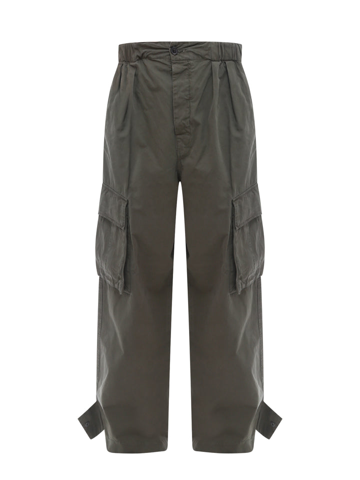 Cotton cargo trouser with elastic waistband