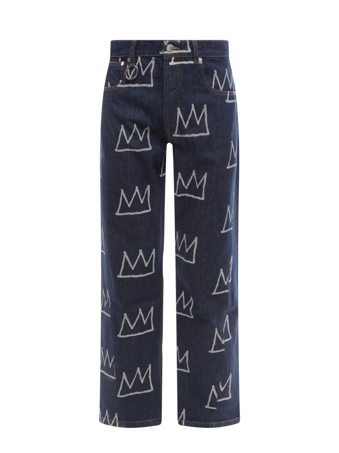 Etudes x Jean-Michel Basquiat jeans in organic cotton with all-over Crown motif