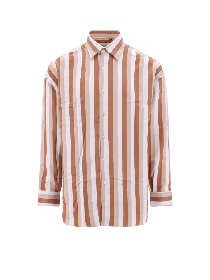 Viscose blend shirt with striped pattern