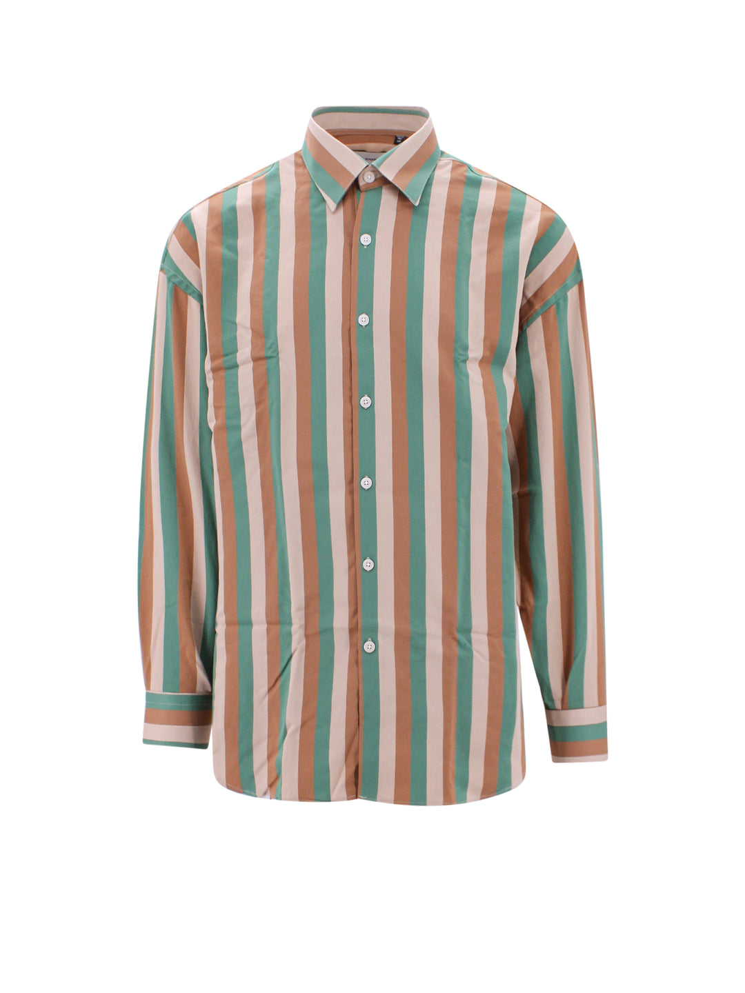 Viscose blend shirt with striped pattern