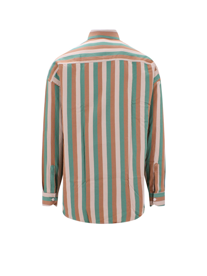 Viscose blend shirt with striped pattern