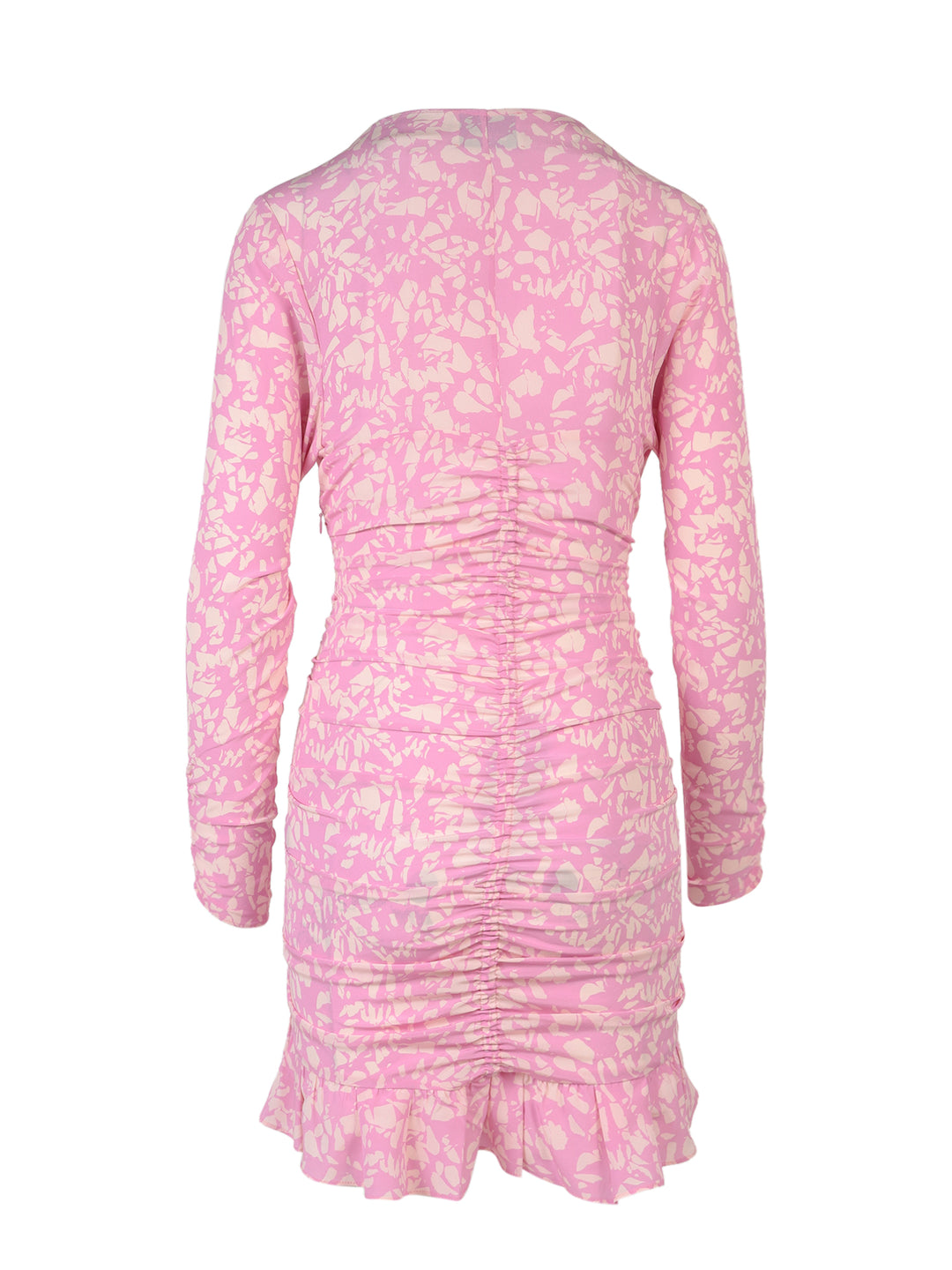 Stretch silk dress with all-over print