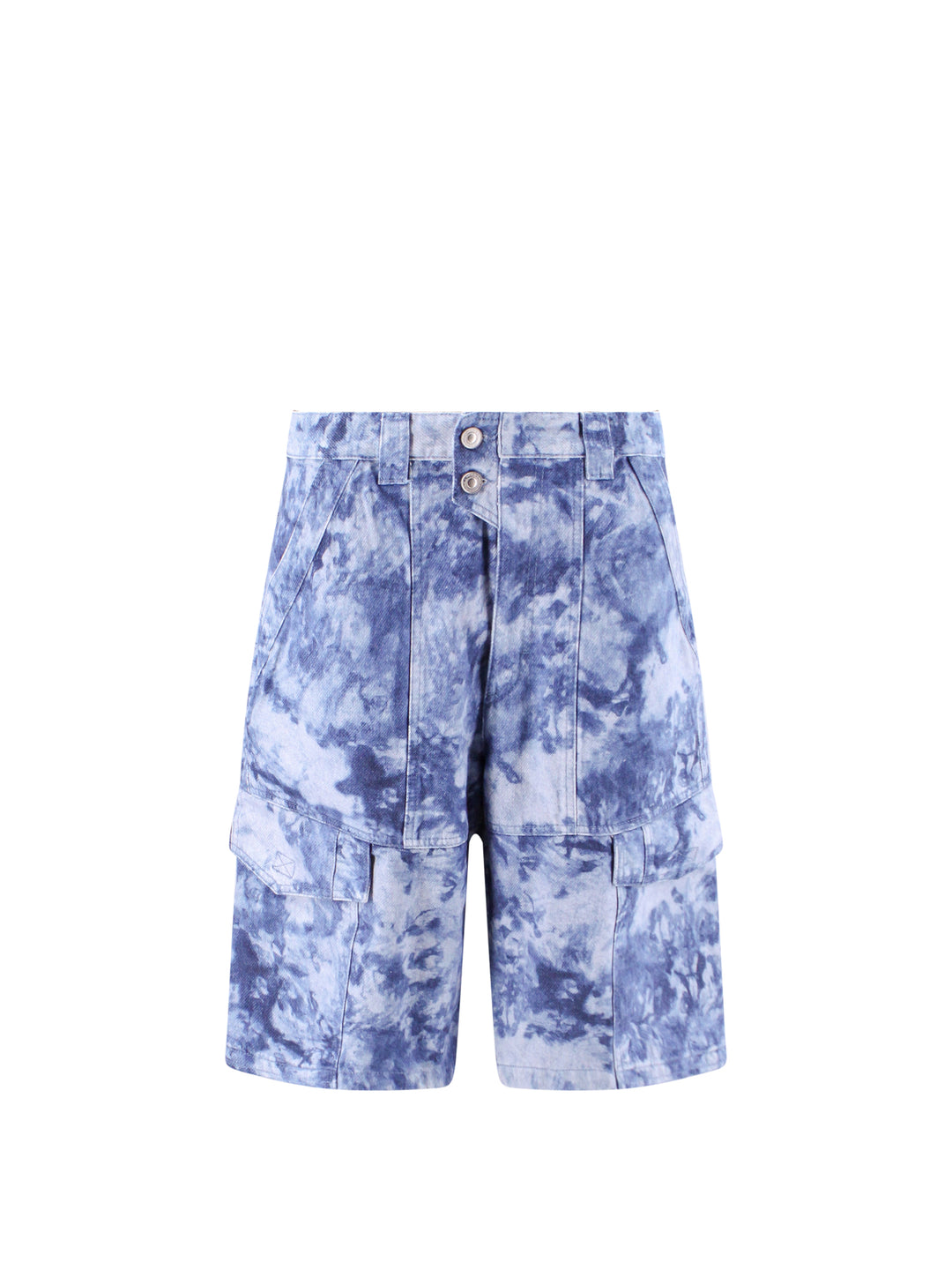 Cotton bermuda shorts with tie dye effect