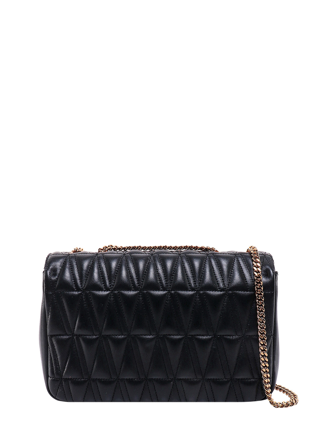 Matelassé leather shoulder bag with V Baroque detail