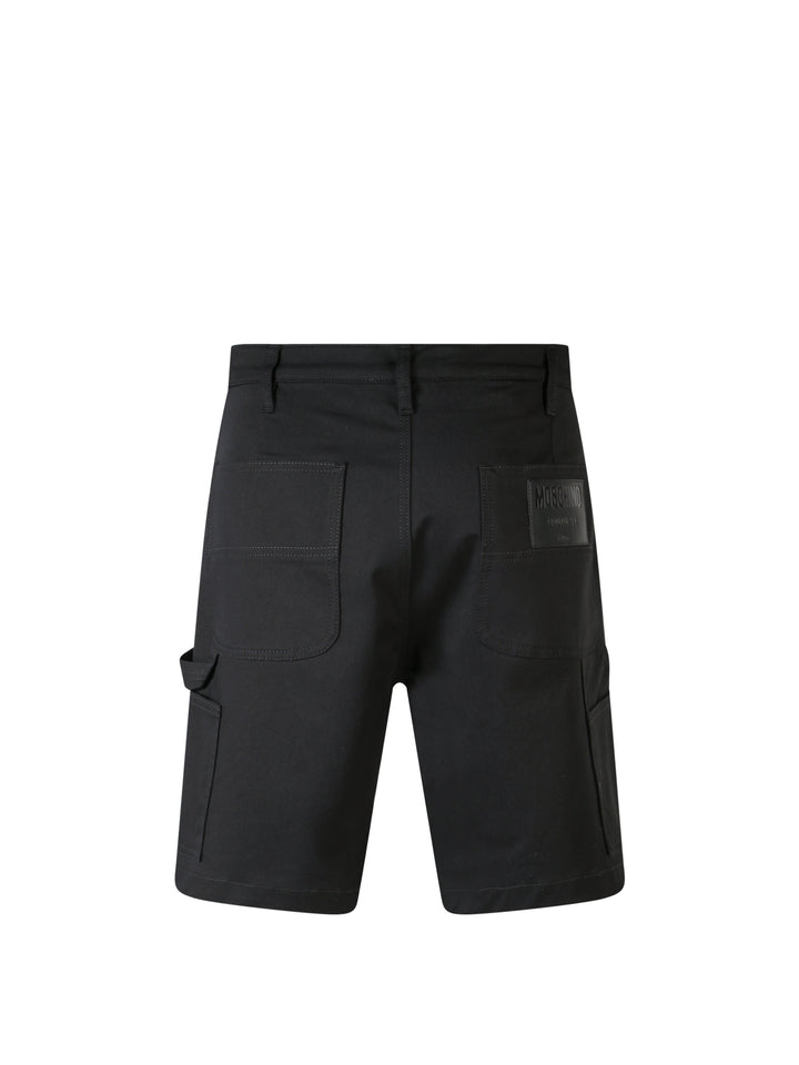 Cotton bermuda shorts with back logo patch