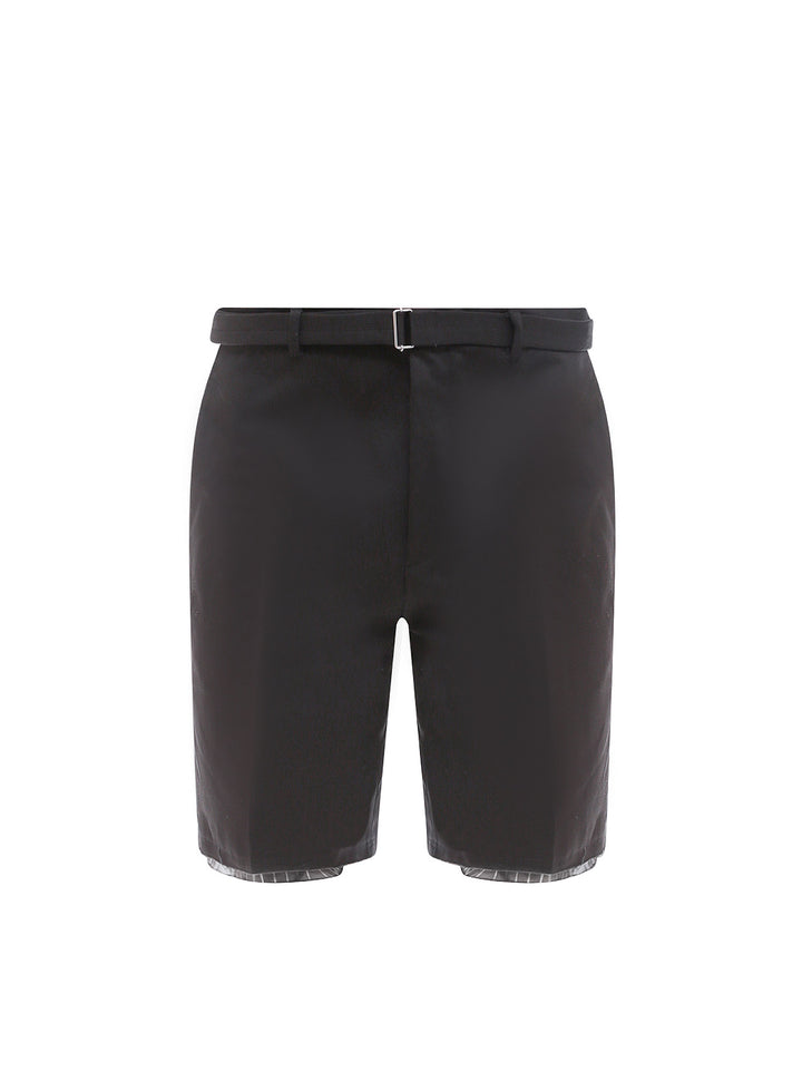 Cotton bermuda shorts with belt