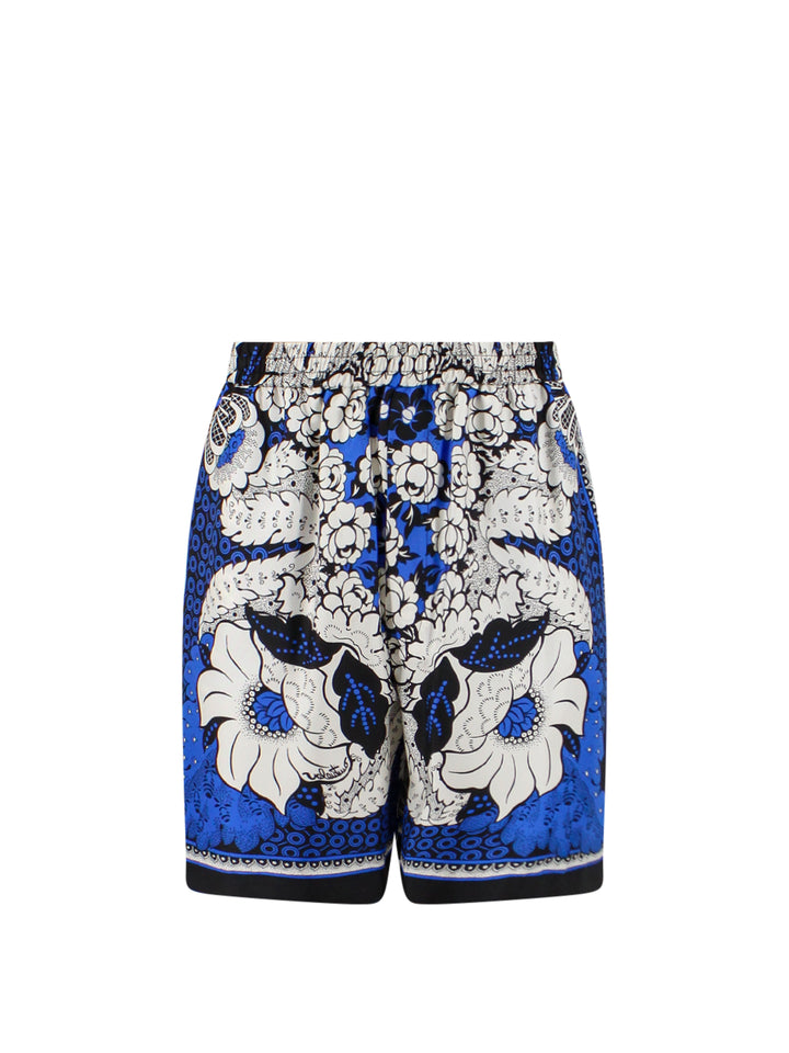 Silk bermuda shorts with multicolor print